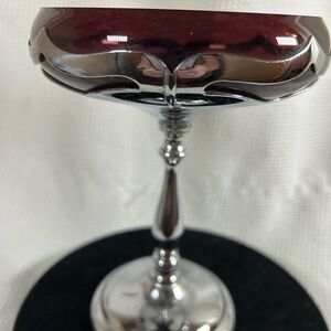 Vintage  Farber Brothers Artdeco Krome- Kraft Amethyst glass Chrome stem , base